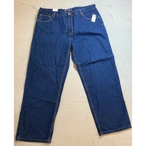 Eddie Domani Relax Fit Jeans Mens Blue Denim Straight Basic Pocketed Men‎ 42X30.
